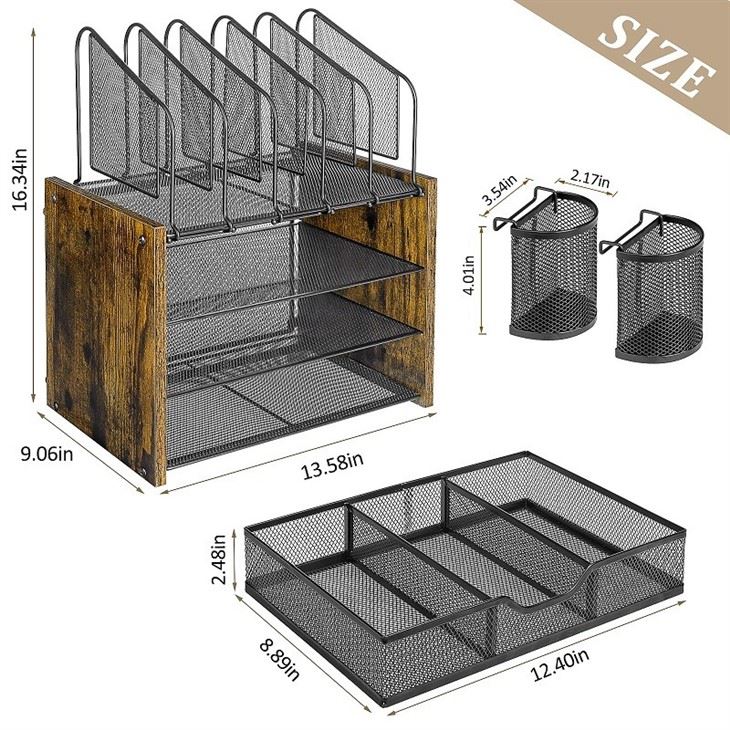 wood office organizer