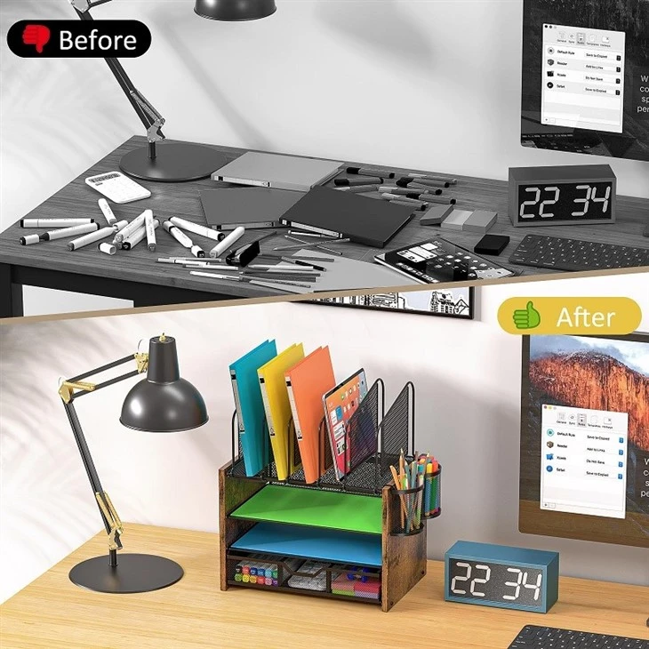wooden desk storage
